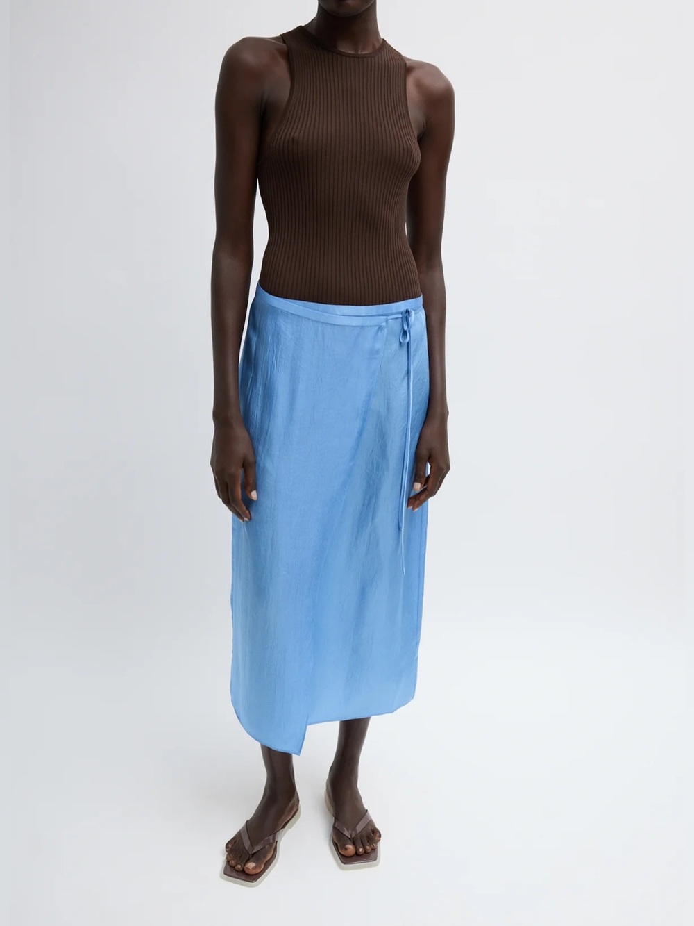 Tibi Summer Slip Wrap Skirt - Baby Blue - size 4
